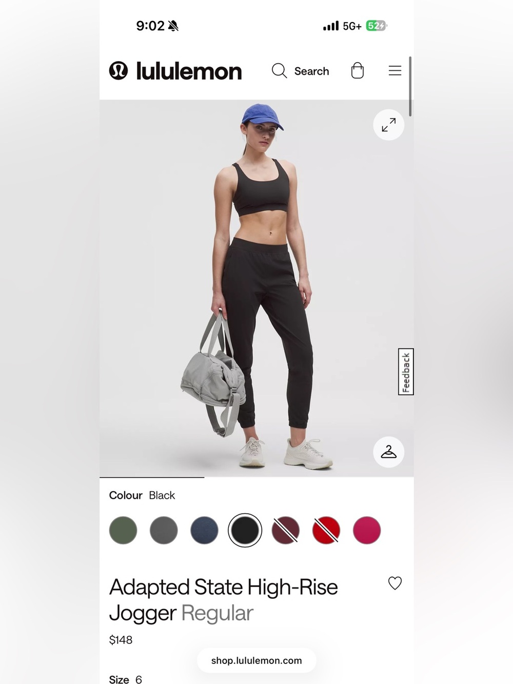 lululemon Adapted State Black High-Rise Jogger Pants